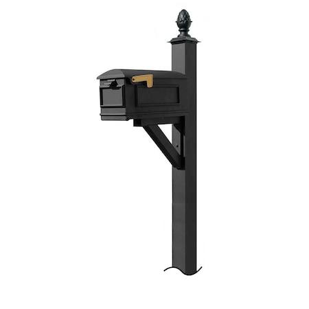 Qualarc Mailbox (NO BASE) Pineapple Finial, (Black) WPD-NB-S3-LMC-BLK